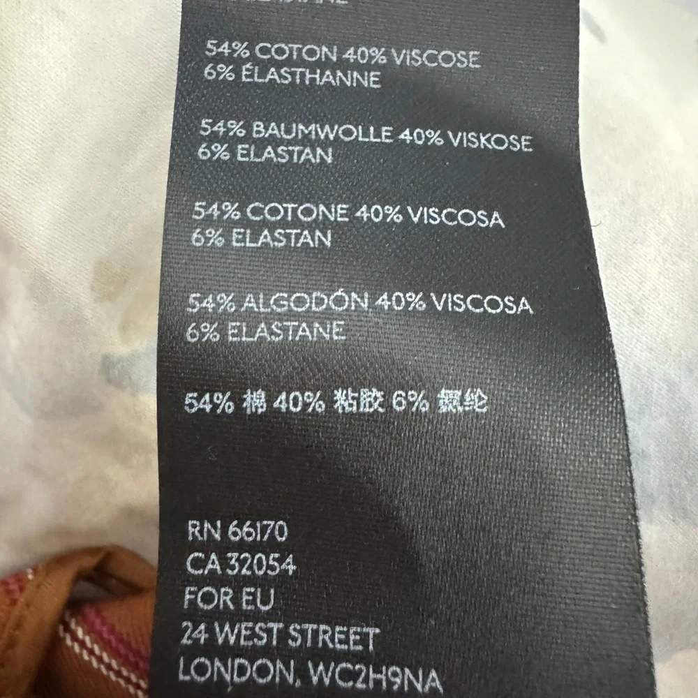 Anthropologie Essential Slim Trouser in Mango Stripe - Size 14 - Picture 6 of 6